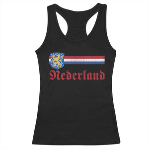 Nederland Holland Emblem Lion Vintage Dutch Flag Racerback Tank Top