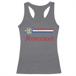 Nederland Holland Emblem Lion Vintage Dutch Flag Racerback Tank Top