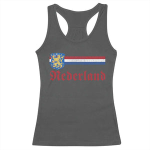 Nederland Holland Emblem Lion Vintage Dutch Flag Racerback Tank Top