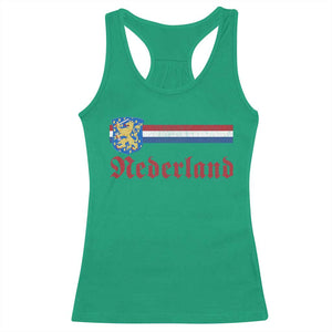 Nederland Holland Emblem Lion Vintage Dutch Flag Racerback Tank Top