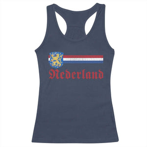 Nederland Holland Emblem Lion Vintage Dutch Flag Racerback Tank Top