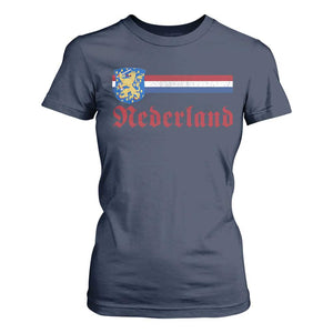 Nederland Holland Emblem Lion Vintage Dutch Flag T Shirt For Women