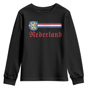 Nederland Holland Emblem Lion Vintage Dutch Flag Youth Sweatshirt