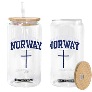 Norway Vintage Soccer Design The Nordic Cross Flag Glass Can TS11 Print Your Wear