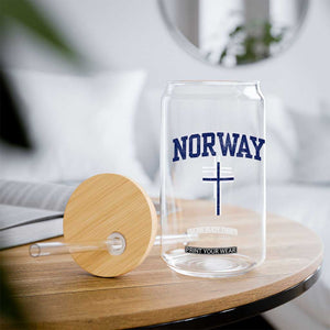 Norway Vintage Soccer Design The Nordic Cross Flag Glass Can TS11 Print Your Wear