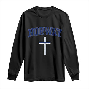 Norway Vintage Soccer Design The Nordic Cross Flag Long Sleeve Shirt