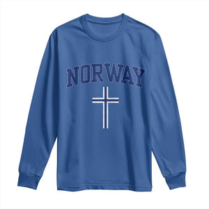 Norway Vintage Soccer Design The Nordic Cross Flag Long Sleeve Shirt