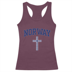 Norway Vintage Soccer Design The Nordic Cross Flag Racerback Tank Top