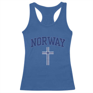 Norway Vintage Soccer Design The Nordic Cross Flag Racerback Tank Top