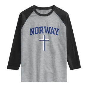 Norway Vintage Soccer Design The Nordic Cross Flag Raglan Shirt