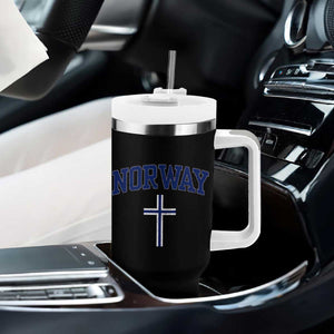 Norway Vintage Soccer Design The Nordic Cross Flag Tumbler With Handle TS11 Print Your Wear