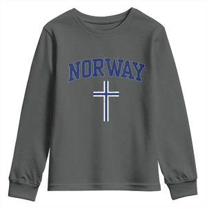 Norway Vintage Soccer Design The Nordic Cross Flag Youth Sweatshirt