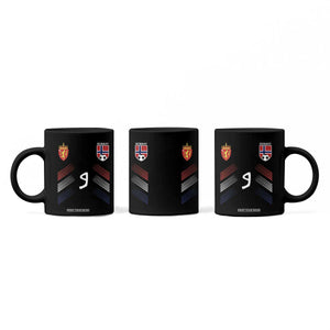 Norway Football Crest Jersey Style Coffee Mug Number 9 Viking Athletic for Soccer Fan