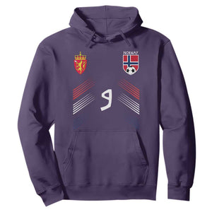 Norway Football Crest Jersey Style Hoodie Number 9 Viking Athletic for Soccer Fan