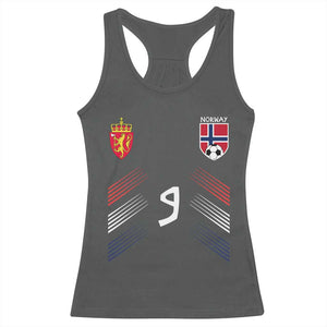 Norway Football Crest Jersey Style Racerback Tank Top Number 9 Viking Athletic for Soccer Fan