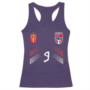 Norway Football Crest Jersey Style Racerback Tank Top Number 9 Viking Athletic for Soccer Fan