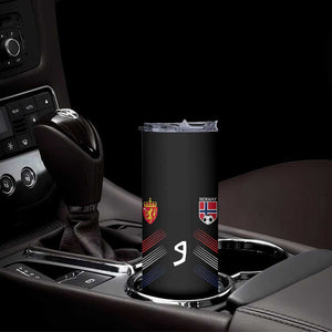 Norway Football Crest Jersey Style Skinny Tumbler Number 9 Viking Athletic for Soccer Fan