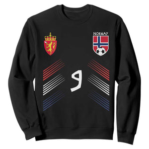Norway Football Crest Jersey Style Sweatshirt Number 9 Viking Athletic for Soccer Fan
