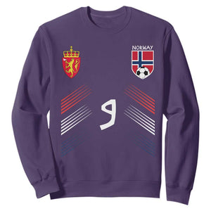 Norway Football Crest Jersey Style Sweatshirt Number 9 Viking Athletic for Soccer Fan