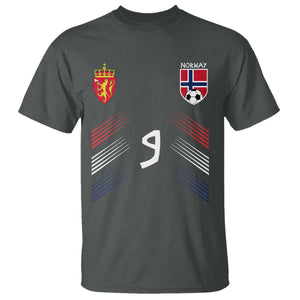 Norway Football Crest Jersey Style T Shirt Number 9 Viking Athletic for Soccer Fan
