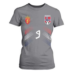 Norway Football Crest Jersey Style T Shirt For Women Number 9 Viking Athletic for Soccer Fan