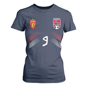 Norway Football Crest Jersey Style T Shirt For Women Number 9 Viking Athletic for Soccer Fan