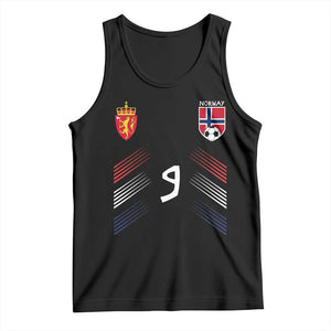 Norway Football Crest Jersey Style Tank Top Number 9 Viking Athletic for Soccer Fan