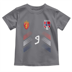 Norway Football Crest Jersey Style Toddler T Shirt Number 9 Viking Athletic for Soccer Fan