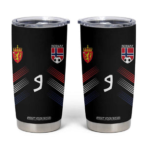 Norway Football Crest Jersey Style Tumbler Cup Number 9 Viking Athletic for Soccer Fan