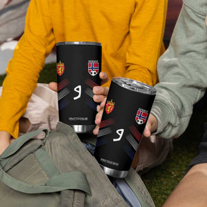 Norway Football Crest Jersey Style Tumbler Cup Number 9 Viking Athletic for Soccer Fan