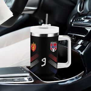 Norway Football Crest Jersey Style Tumbler With Handle Number 9 Viking Athletic for Soccer Fan