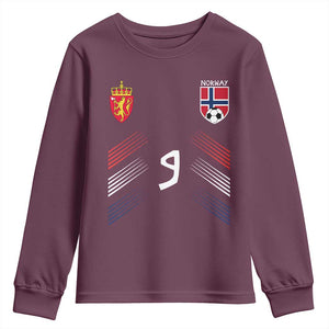 Norway Football Crest Jersey Style Youth Sweatshirt Number 9 Viking Athletic for Soccer Fan