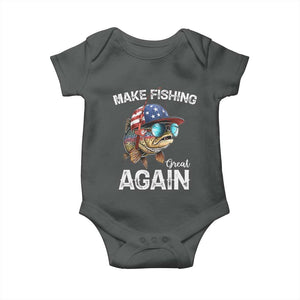 Funny Make Fishing Great Again Baby Onesie Bass Fishing TS11 Dark Heather Print Your Wear