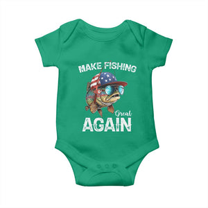 Funny Make Fishing Great Again Baby Onesie Bass Fishing TS11 Irish Green Print Your Wear