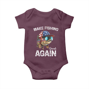 Funny Make Fishing Great Again Baby Onesie Bass Fishing TS11 Maroon Print Your Wear