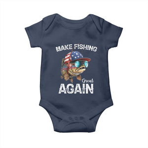 Funny Make Fishing Great Again Baby Onesie Bass Fishing TS11 Navy Print Your Wear