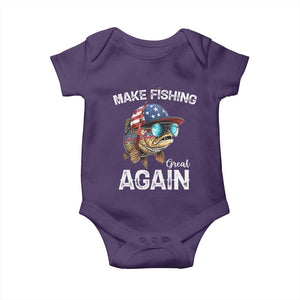 Funny Make Fishing Great Again Baby Onesie Bass Fishing TS11 Purple Print Your Wear