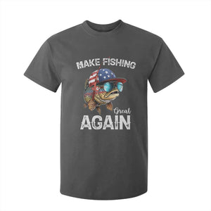Funny Make Fishing Great Again T Shirt For Kid Bass Fishing TS11 Dark Heather Print Your Wear