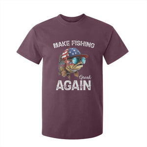 Funny Make Fishing Great Again T Shirt For Kid Bass Fishing TS11 Maroon Print Your Wear
