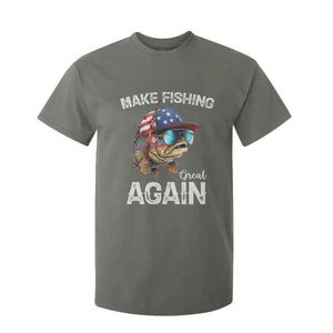 Funny Make Fishing Great Again T Shirt For Kid Bass Fishing TS11 Military Green Print Your Wear