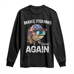 Funny Make Fishing Great Again Long Sleeve Shirt Bass Fishing TS11 Black Print Your Wear