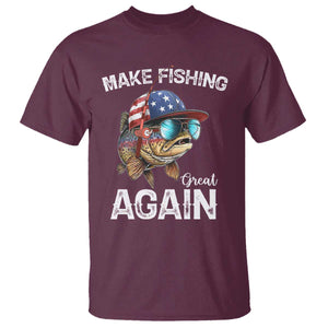 Funny Make Fishing Great Again T Shirt Bass Fishing TS11 Maroon Print Your Wear