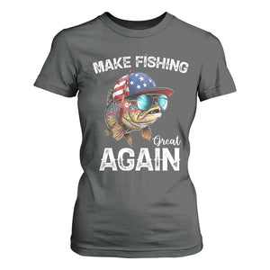 Funny Make Fishing Great Again T Shirt For Women Bass Fishing TS11 Dark Heather Print Your Wear