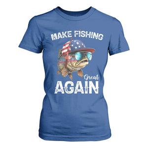 Funny Make Fishing Great Again T Shirt For Women Bass Fishing TS11 Royal Blue Print Your Wear