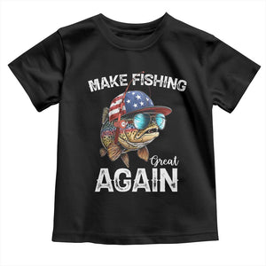 Funny Make Fishing Great Again Toddler T Shirt Bass Fishing TS11 Black Print Your Wear