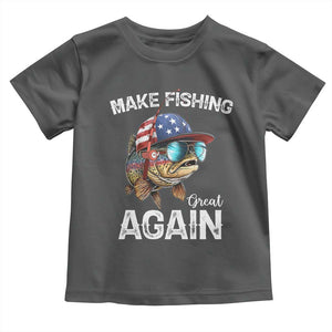 Funny Make Fishing Great Again Toddler T Shirt Bass Fishing TS11 Dark Heather Print Your Wear
