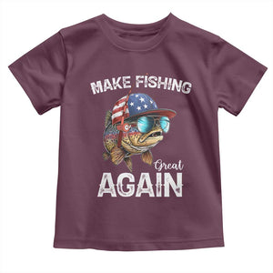 Funny Make Fishing Great Again Toddler T Shirt Bass Fishing TS11 Maroon Print Your Wear