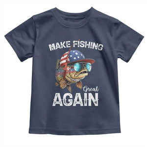 Funny Make Fishing Great Again Toddler T Shirt Bass Fishing TS11 Navy Print Your Wear