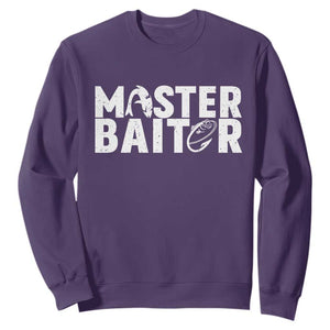 Funny Master Baiter Sweatshirt Fishing Fisherman Adult Jokes Father's Day TS11 Purple Print Your Wear