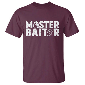 Funny Master Baiter T Shirt Fishing Fisherman Adult Jokes Father's Day TS11 Maroon Print Your Wear
